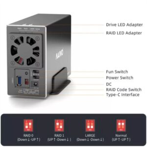 מארז חיצוני  ל-2 דיסקים MAIWO HDD 3.5 DUAL BAY USB3.2 RAID